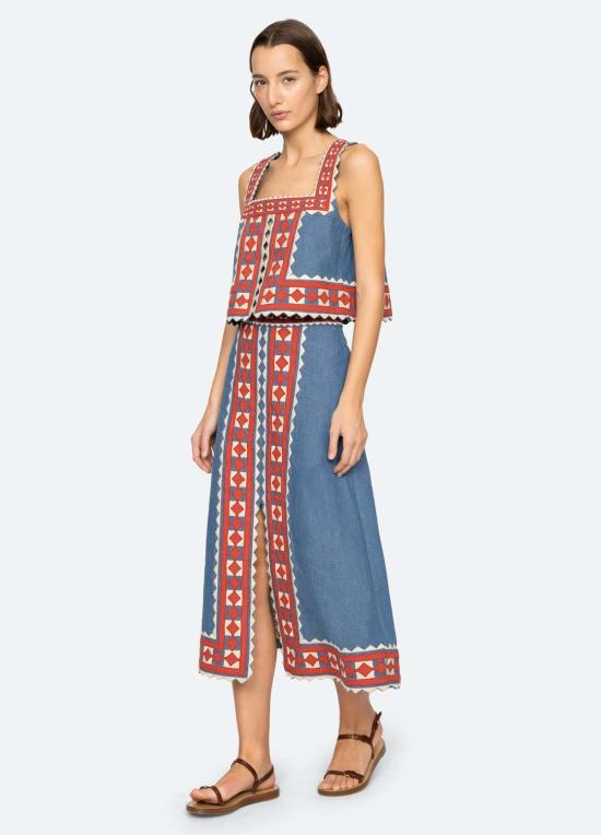  씨뉴욕 미디 스커트 씨 니 스티나 스커트 멀티 - SEA NY