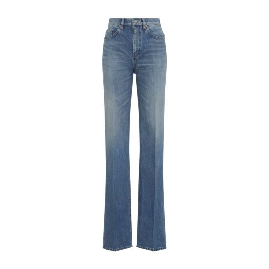 26SS 생로랑 미디 블루 데님 YVES 플레어 진 813267Y11CA 4939 BLUE