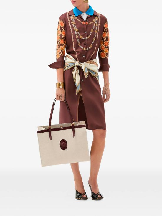 26SS 베르사체 롱 원피스 10246591A17952 5N940 BROWN - VERSACE