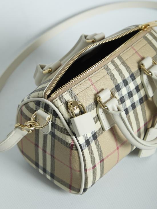 26SS 버버리 미니 체크 볼링 백 8125107 B7348 NUDE NEUTRALS - BURBERRY