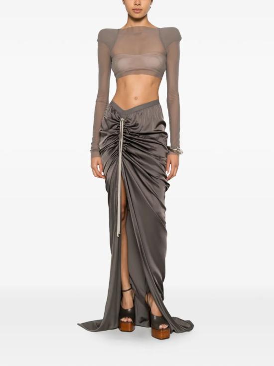 26SS 릭 오웬스 긴팔 티셔츠 RO01F6270TUS 34 GREY - RICK OWENS