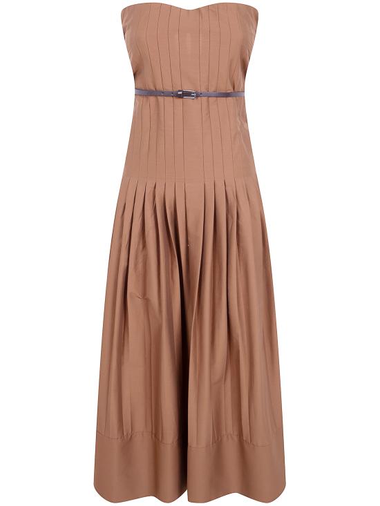 26SS 세미쿠튀르 미디 원피스 S6SK27 T89 BROWN