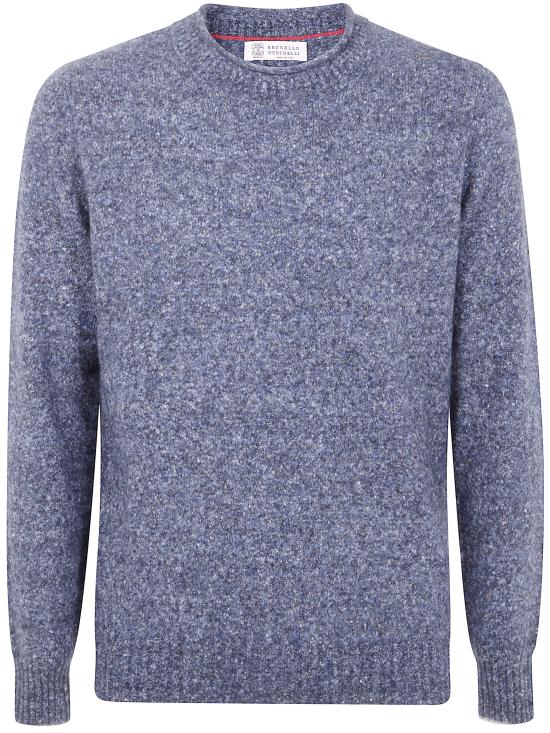 25FW 브루넬로 쿠치넬리 스페클 이펙트 스웨터 MOH709210 CLW60 BLUE