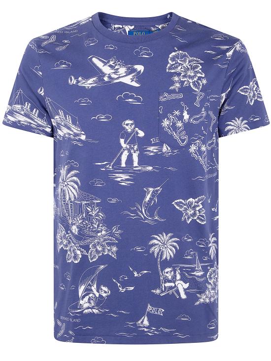 26SS 폴로 랄프로렌 반팔 티셔츠 710B16619001 HRBR BLUE