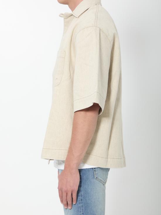 26SS 자크뮈스 파얀 박시 쇼트 슬리브 데님 셔츠 SHM00585AD00044 130 BEIGE - JACQUEMUS