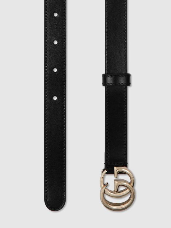  구찌 GG 마몽 씬 벨트 4094170AAA51000 black - GUCCI