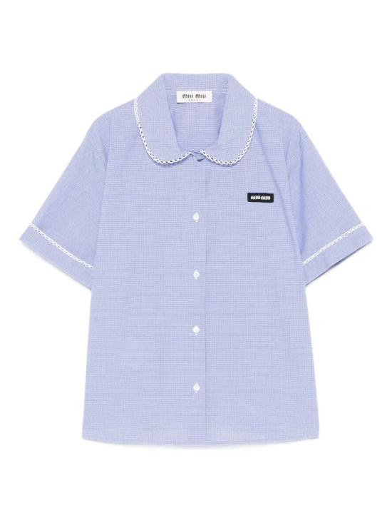 26SS 미우미우 깅엄 셔츠 MK2016SOOO187GF0AZ1 Light Blue