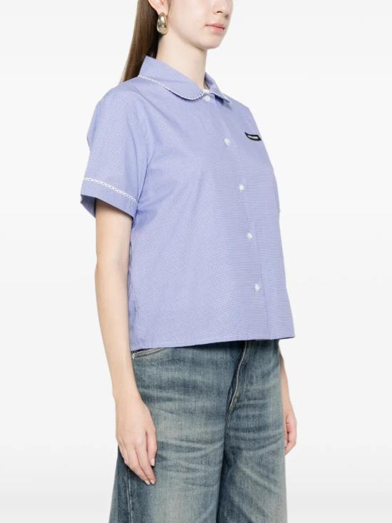 26SS 미우미우 깅엄 셔츠 MK2016SOOO187GF0AZ1 Light Blue - MIU MIU