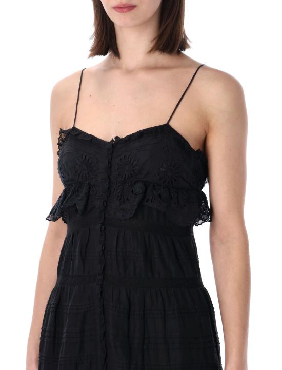 26SS 이자벨마랑에뚜왈 롱 원피스 RO0951FAD1J05E 01BK BLACK - ISABEL MARANT ETOILE