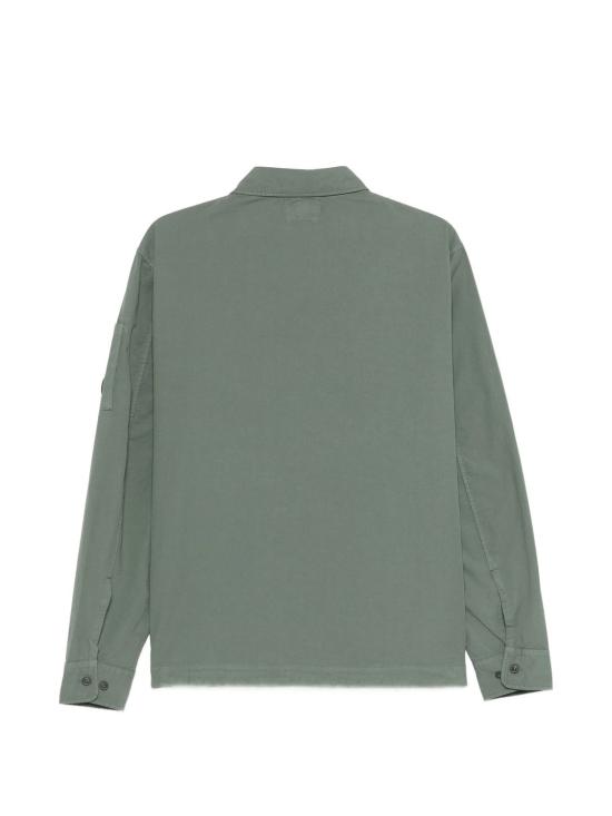 26SS 씨피 컴퍼니 오가닉 개버딘 지퍼 렌즈 오버셔츠 20CMOS156A110143G 668 LAUREL WREAT - C.P. COMPANY