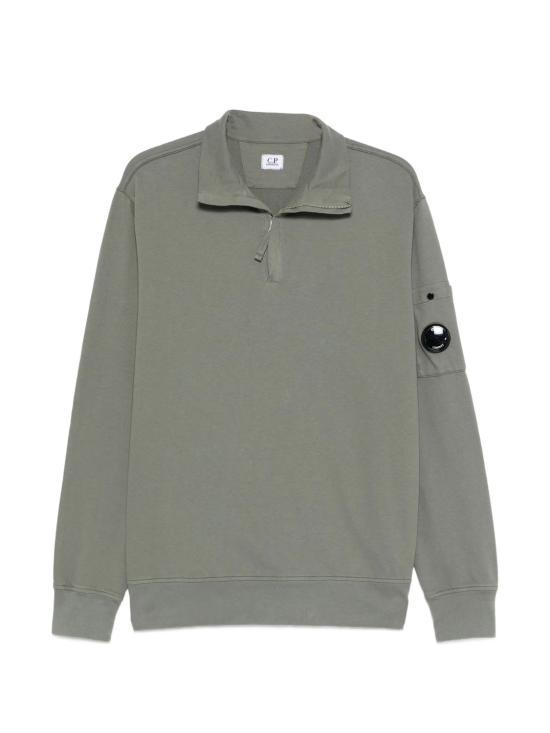 26SS 씨피 컴퍼니 라이트 플리스 하프 집 렌즈 스웨트셔츠 20CMSS022A002246G 921 GUNMETAL