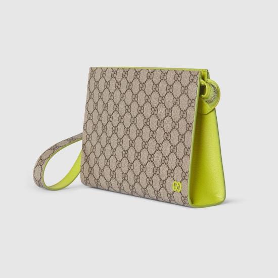 25FW 구찌 바이컬러 올오버 GG 파우치 768255FACQC9742 Beige - GUCCI