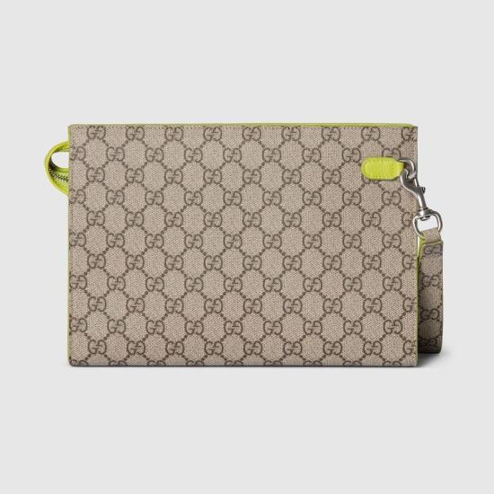 25FW 구찌 바이컬러 올오버 GG 파우치 768255FACQC9742 Beige - GUCCI