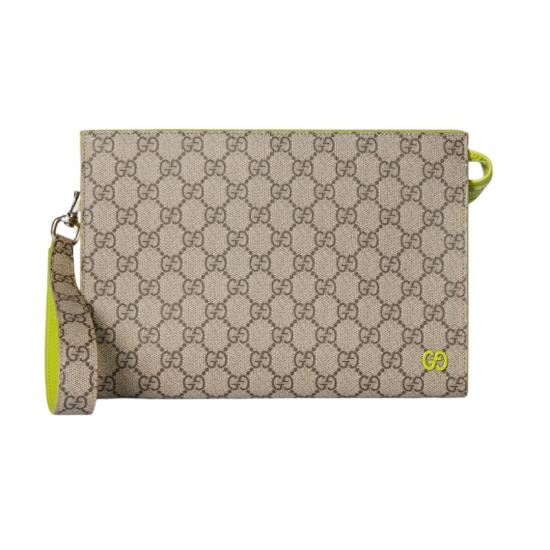 25FW 구찌 바이컬러 올오버 GG 파우치 768255FACQC9742 Beige