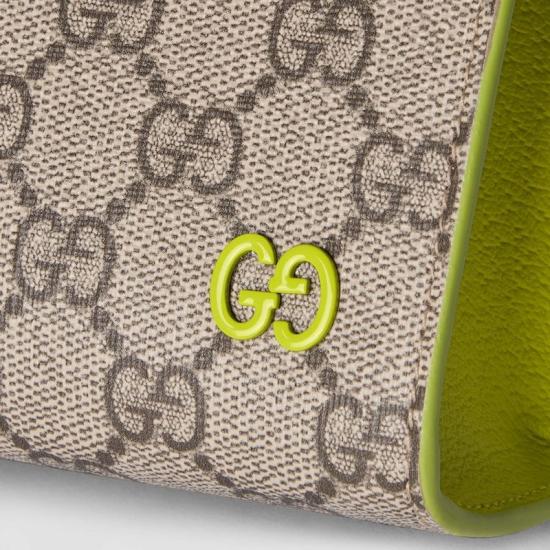 25FW 구찌 바이컬러 올오버 GG 파우치 768255FACQC9742 Beige - GUCCI