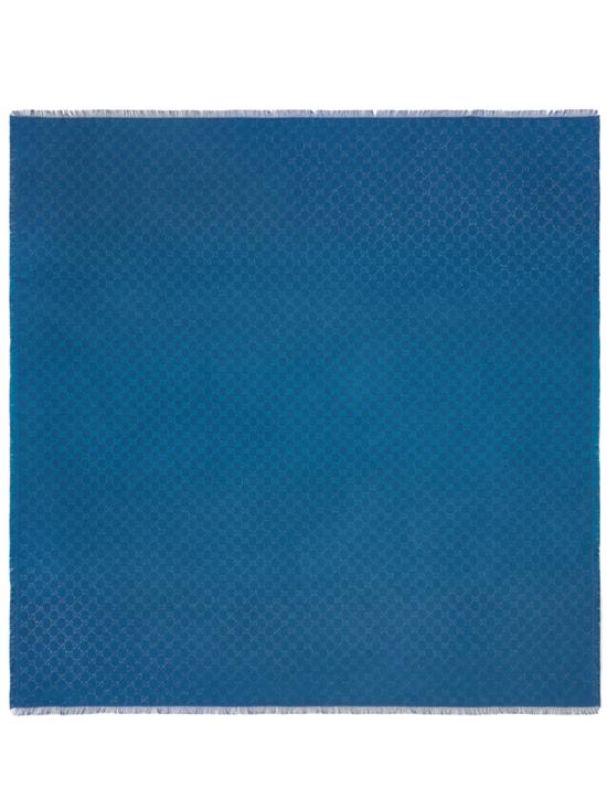 25FW 구찌 GG 프린트 울&코튼 숄 8452433GC464769 blue