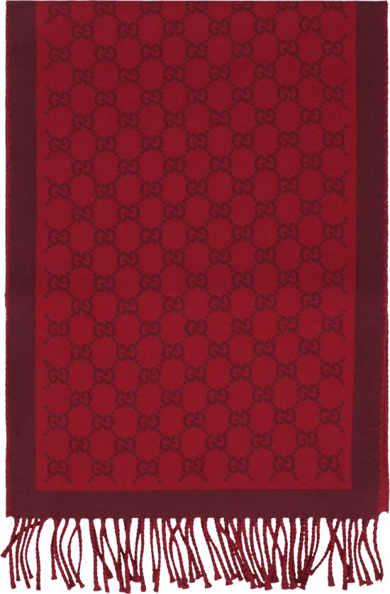 25FW 구찌 울 자카드 스카프 8355343G2006573 red - GUCCI