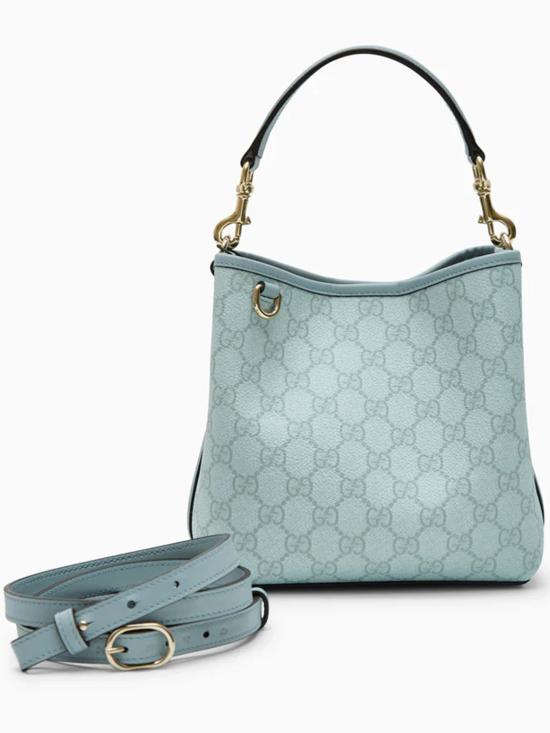26SS 구찌 GG 엠블럼 스몰 버킷백 815118FAD6L4943 Light Blue - GUCCI