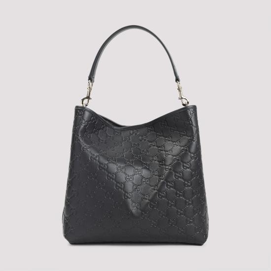 25FW 구찌 GG 엠블럼 미디움 버킷백 815103AAFDV1000 black - GUCCI