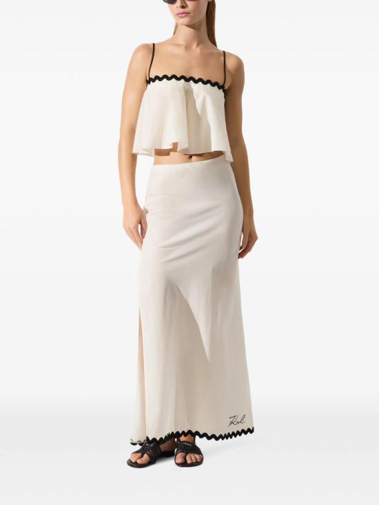 26SS 칼라거펠트 롱 스커트 B1W46023B09 CANNOCREAM - KARL LAGERFELD