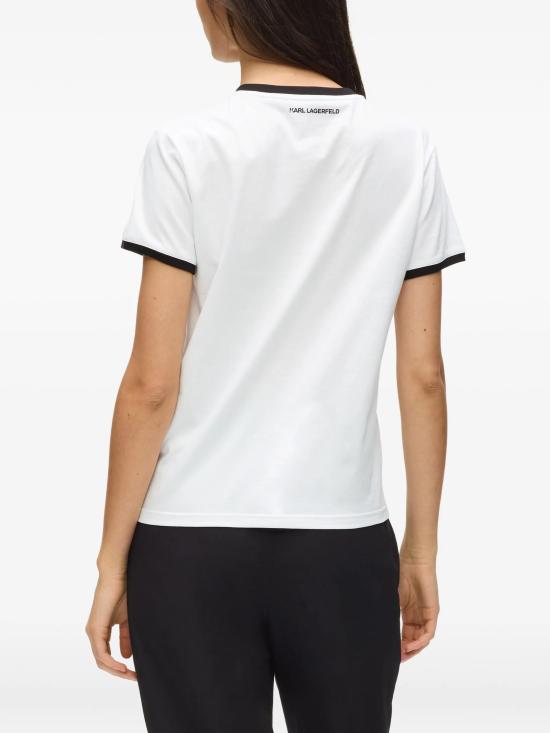 26SS 칼라거펠트 반팔 티셔츠 B2W17026101 WHITEBLACK - KARL LAGERFELD