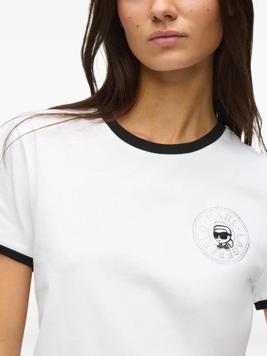 26SS 칼라거펠트 반팔 티셔츠 B2W17026101 WHITEBLACK - KARL LAGERFELD