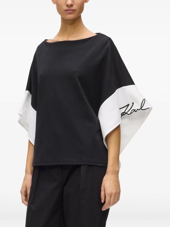 26SS 칼라거펠트 반팔 티셔츠 B2W17005101 WHITEBLACK - KARL LAGERFELD