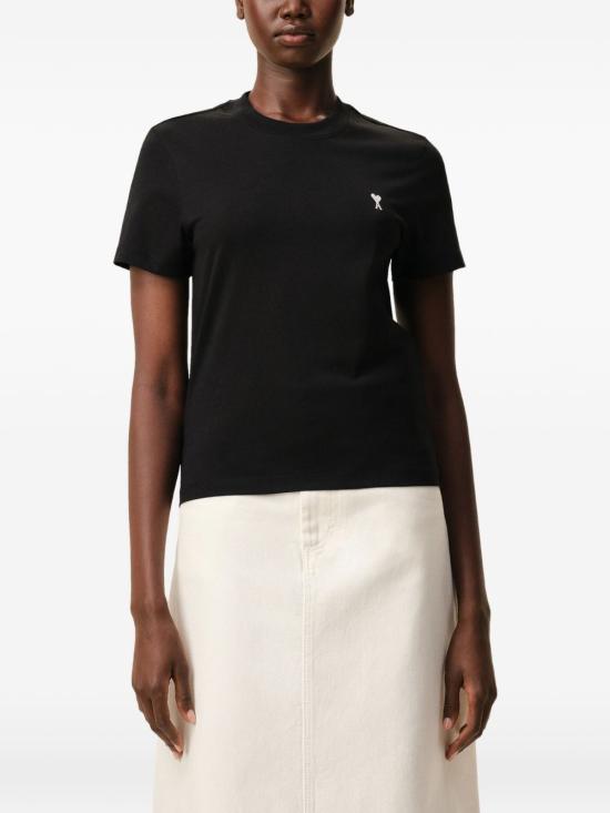 26SS 아미 스몰 하트 로고 코튼 크롭 티셔츠 FTS347724045 NOIRBLNCRM - AMI