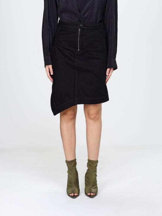 26SS 르메르 애시메트릭 데님 스커트 SK1072 LD1071 999 BLACK DOM