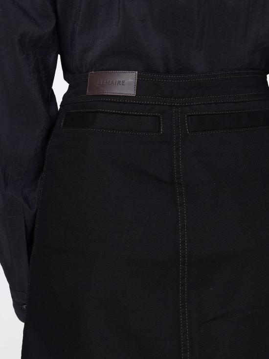 26SS 르메르 애시메트릭 데님 스커트 SK1072 LD1071 999 BLACK DOM - LEMAIRE