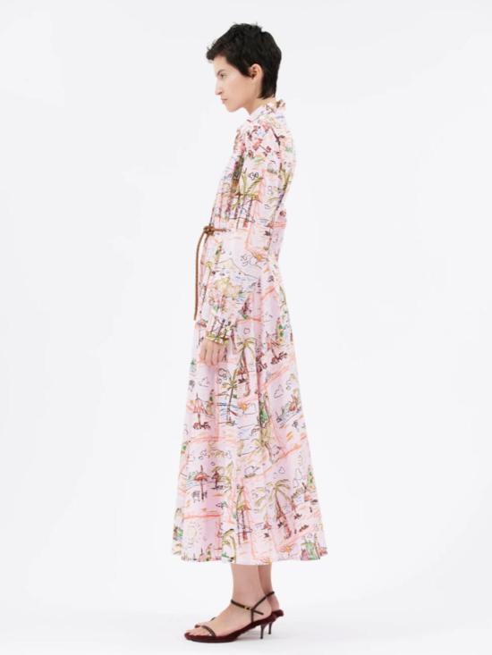  오디 롱 원피스 홀리데이 스케치북 프린트 드레스 - ODEEH