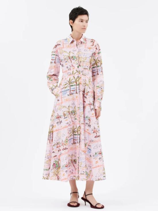  오디 롱 원피스 홀리데이 스케치북 프린트 드레스 - ODEEH