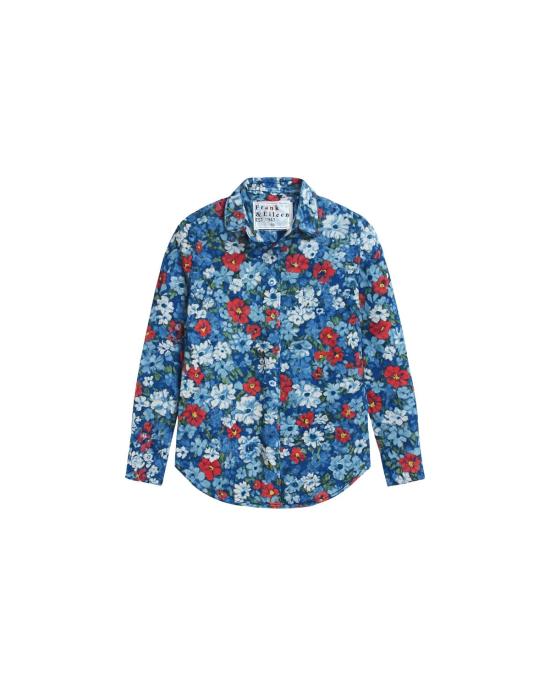  프랭크 앤 에일린 셔츠 프랭크 & 아일린 배리 맞춤형 버튼업 셔츠 플로럴 블루/레드/그린