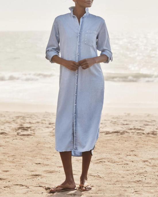  프랭크 앤 에일린 롱 원피스 프랭크 & 아일린 로리 맥시 셔츠드레스 풀 워터 블루 - FRANK & EILEEN