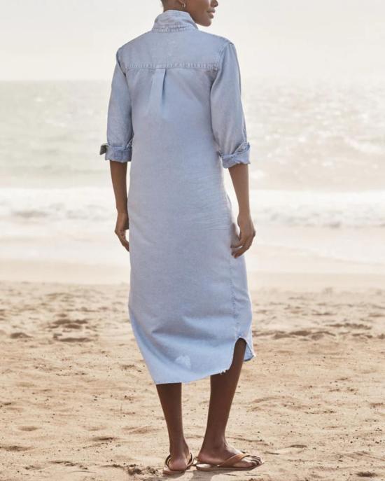  프랭크 앤 에일린 롱 원피스 프랭크 & 아일린 로리 맥시 셔츠드레스 풀 워터 블루 - FRANK & EILEEN