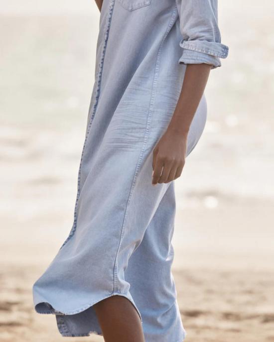  프랭크 앤 에일린 롱 원피스 프랭크 & 아일린 로리 맥시 셔츠드레스 풀 워터 블루 - FRANK & EILEEN