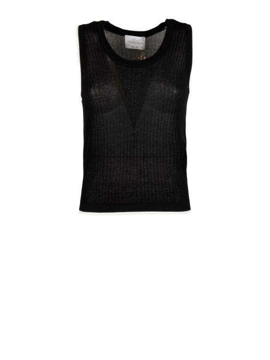 26SS 비카리오 친퀘 민소매 티셔츠 MILU 482BK NERO BIANCO