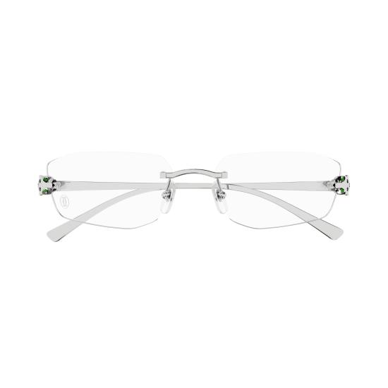 26SS 까르띠에 림리스 무테 안경 CT0494O 002 SILVER SILVER TRANSPARENT - CARTIER