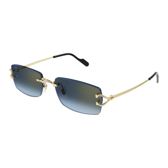 26SS 까르띠에 선글라스 CT0550S 002 GOLD GOLD BLUE - CARTIER