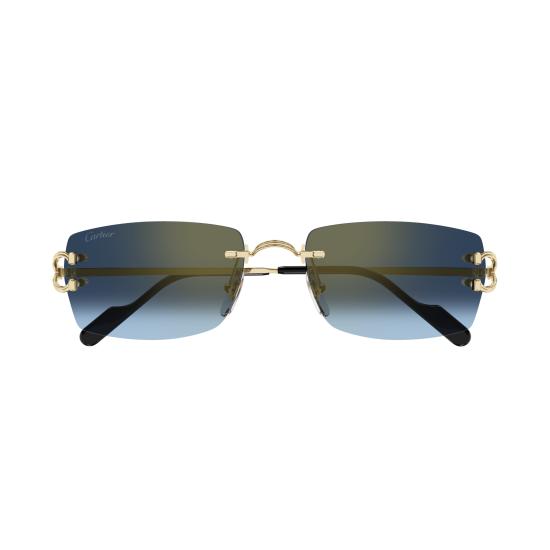 26SS 까르띠에 선글라스 CT0550S 002 GOLD GOLD BLUE - CARTIER