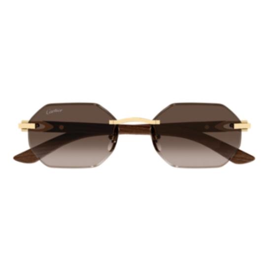 26SS 까르띠에 선글라스 CT0439S 006 GOLD YELLOW BROWN - CARTIER