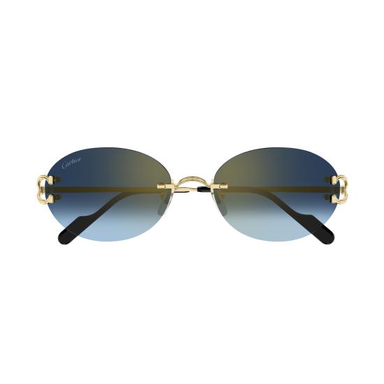 26SS 까르띠에 선글라스 CT0551S 002 GOLD GOLD BLUE - CARTIER