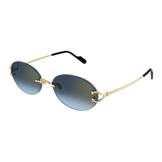 26SS 까르띠에 선글라스 CT0551S 002 GOLD GOLD BLUE - CARTIER
