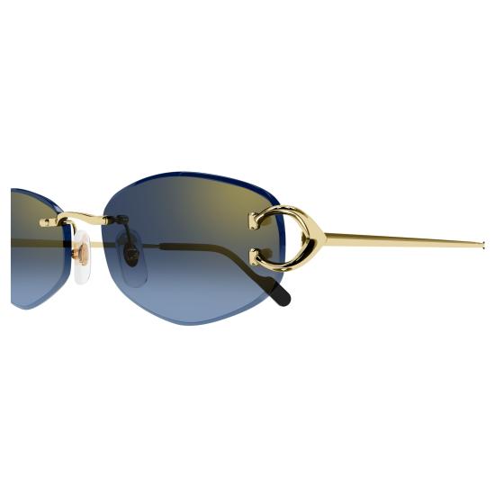 25FW 까르띠에 선글라스 CT0467S 002 GOLD GOLD BLUE - CARTIER