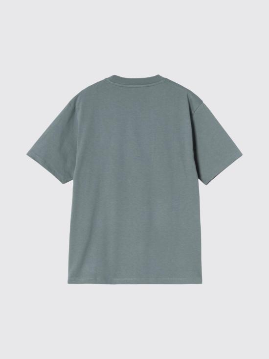 26SS 칼하트 WIP 포켓 하트 숏 슬리브 티셔츠 I032180 3QJXX Blue - CARHARTT WIP