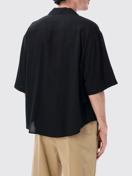 26SS 아미 숏슬리브 자수 아미 파리 박시 셔츠 HSH830VI0036 001 Black - AMI