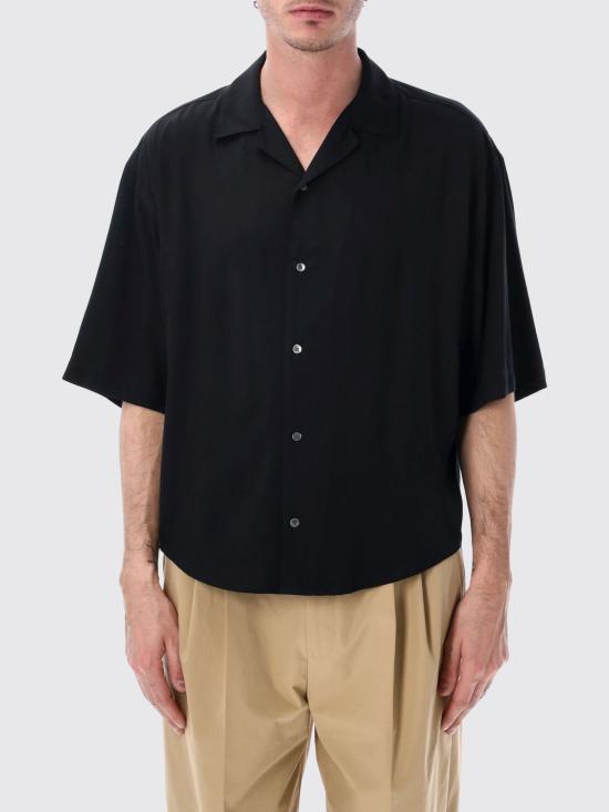 26SS 아미 숏슬리브 자수 아미 파리 박시 셔츠 HSH830VI0036 001 Black
