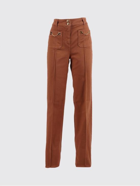 26SS 엘리자베타프랜치 스트레이트 팬츠 PJ25D61E2 600 Brown - ELISABETTA FRANCHI