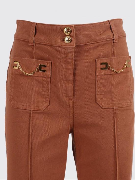 26SS 엘리자베타프랜치 스트레이트 팬츠 PJ25D61E2 600 Brown - ELISABETTA FRANCHI