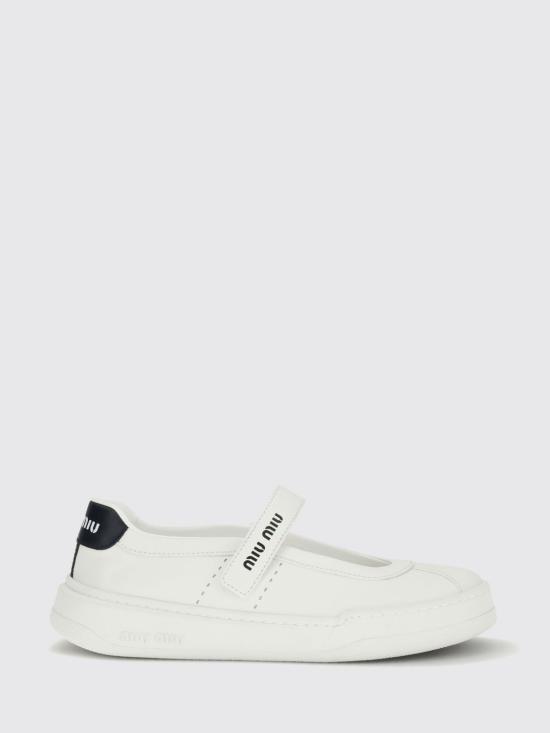 26SS 미우미우 플랫 슈즈 5F371EF0053L7N F0BJO White